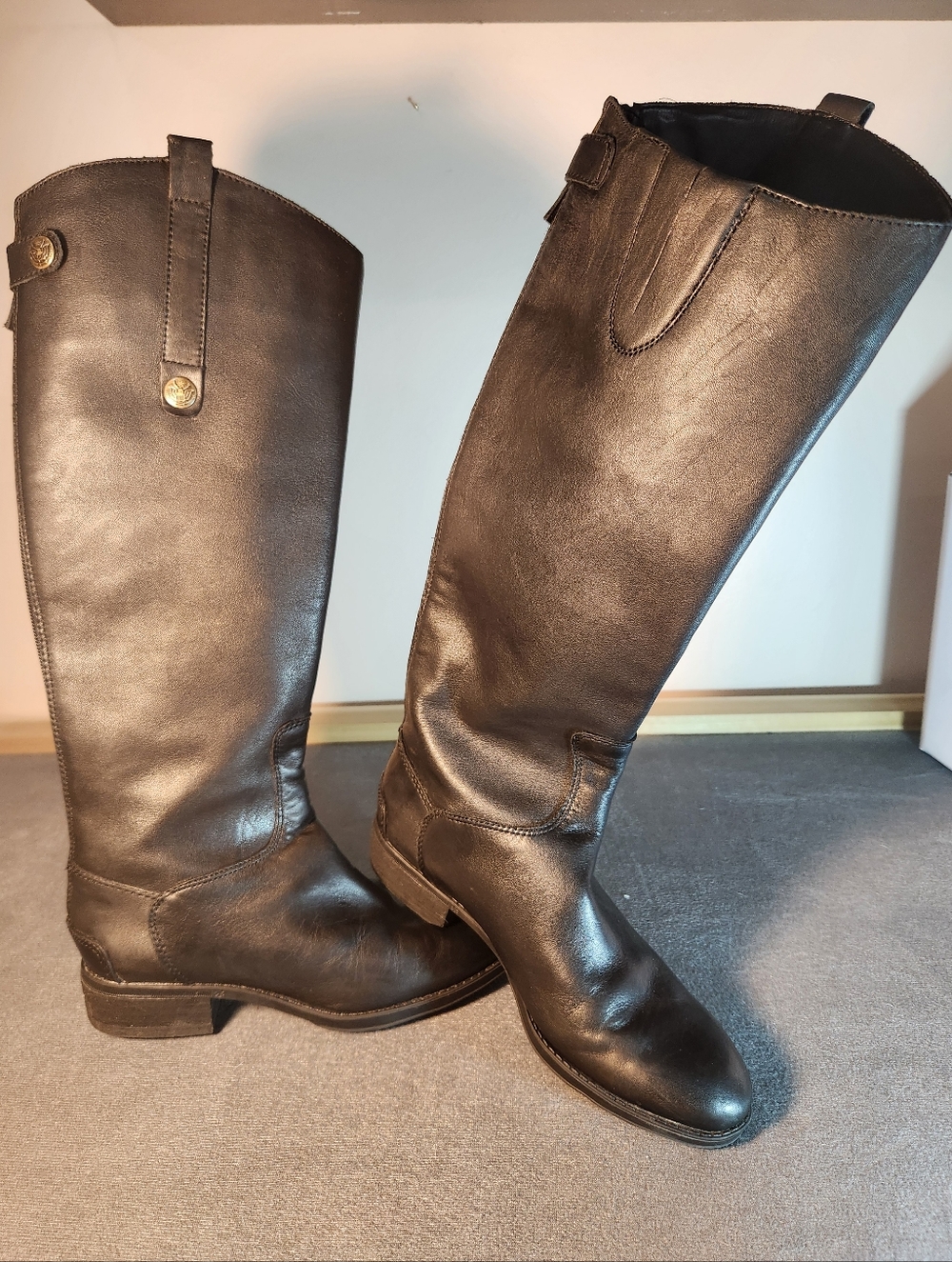 Sam Edelman Women 5M Penny Black Leather Riding Boot Classic Equestrian Capsule